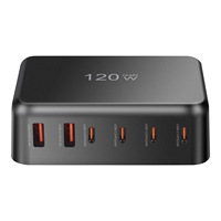 120W GaN Mobile Charging Station 6-Port USB C Wall Charger for Power Adapter 45w/20W Suitable for Charging Mobile Phones