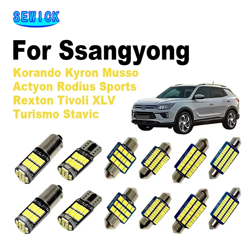 Interior Car LED Light Kit For Ssangyong Korando Actyon Rodius Sports Kyron Musso Rexton Tivoli Stavic XLV Turismo Accessories