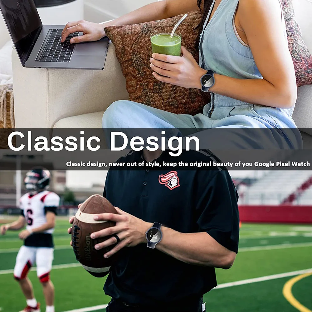 Case for Google Pixel Watch with Tempered Glass Screen Protector Hard PC Protective Cover for Google Pixel Watch Accessories