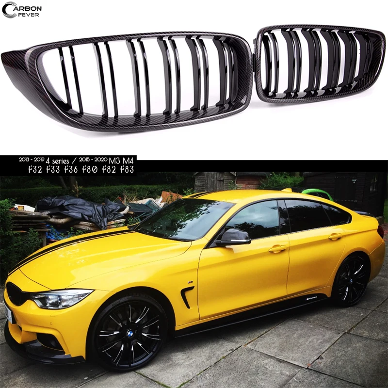 Carbon Fiber Front Bumper Kidney Grille For BMW 4 Series F32 Coupe F33 Cabrio F36 Gran Coupe (2013 - 2019), F80/M3, F82/F83 M4