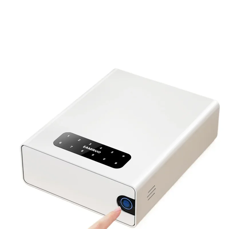 

Small anti-theft fingerprint password safe deposit box cash jewelry storage safe