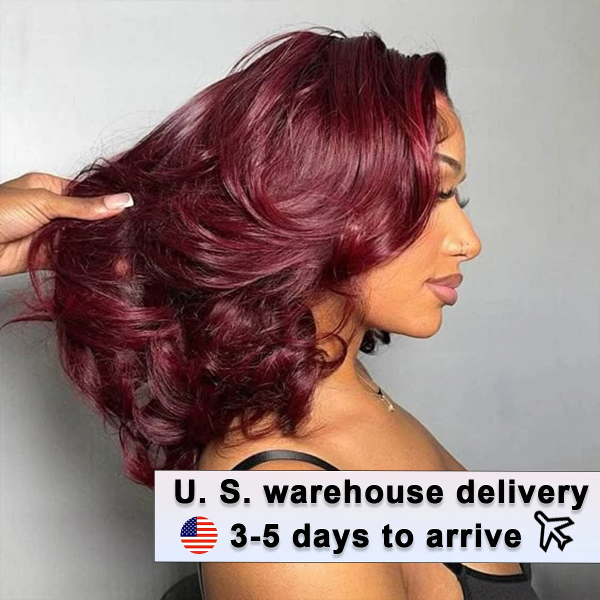 16inch 5x5 Full Lace Frontal Spring Bouncy Curly Human Hair Wigs 180% Density Burgundy 99J Short Loose Wave Bob Wig PrePlucked