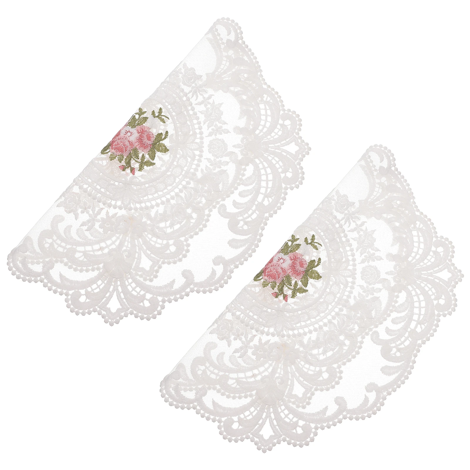 2pcs Lace Place Mats Soft Table Mat Home Decor Coasters Cup Mats Holiday Photo Props Embroidery Accessory For Mother'S