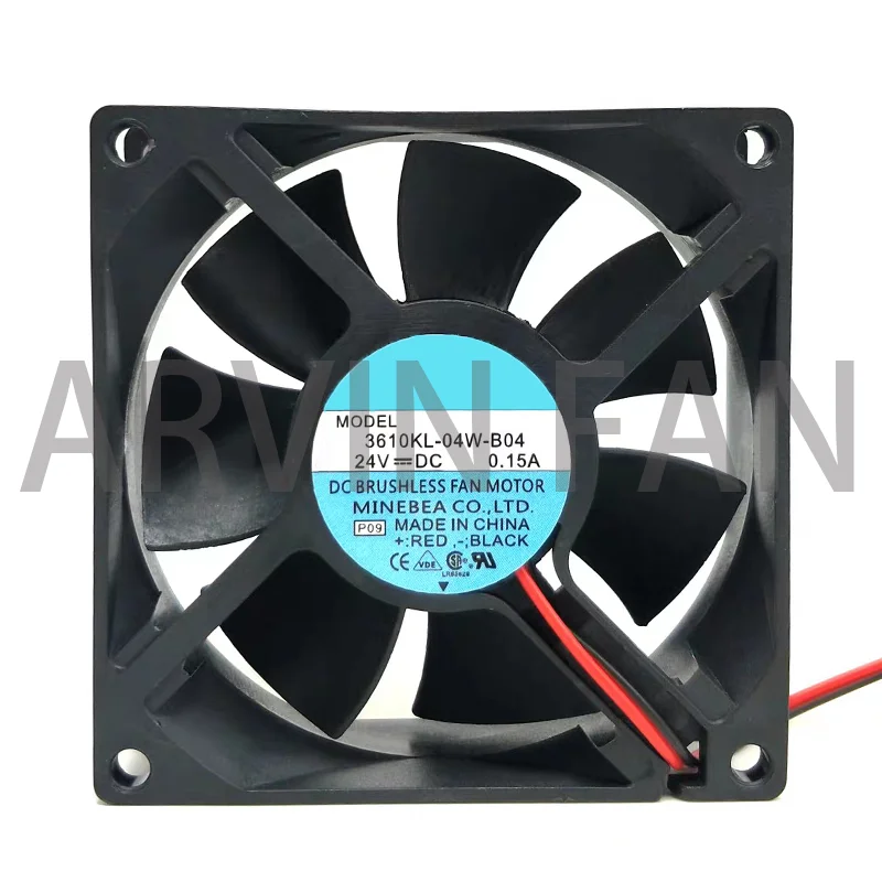 

3610KL-04W-B04 DC 24V 0.15A 80x80x25mm 2-Wire Server Cooling Fan