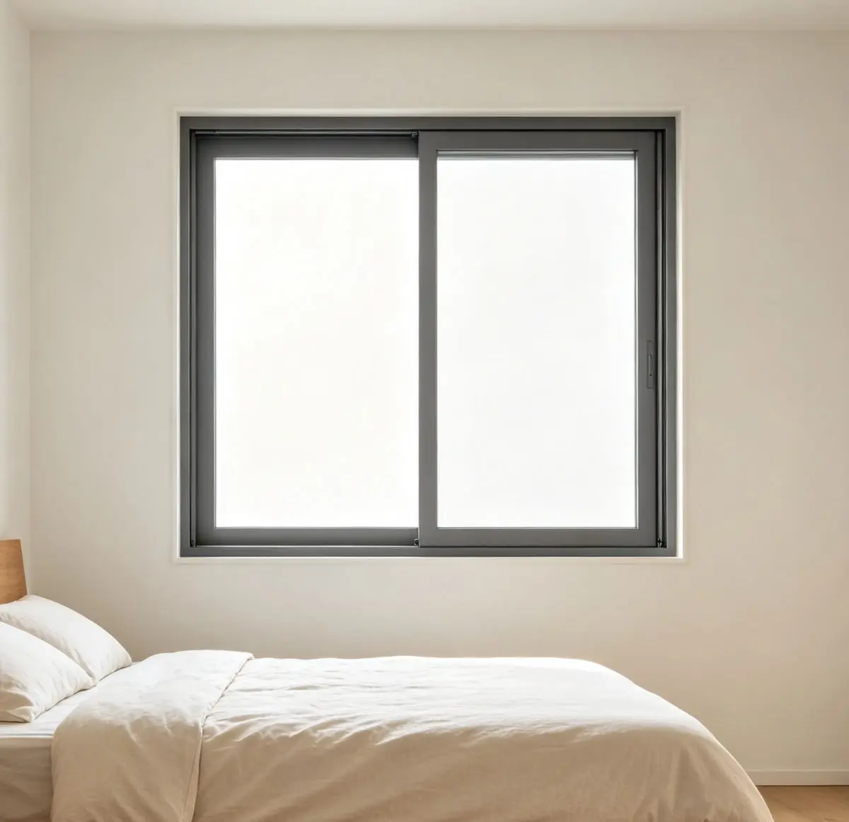 Simple Bedroom Sliding Glass Window Durable Anti Peeping Glass Sliding Windows Aluminum Glass Manual Noise Reducing Windows