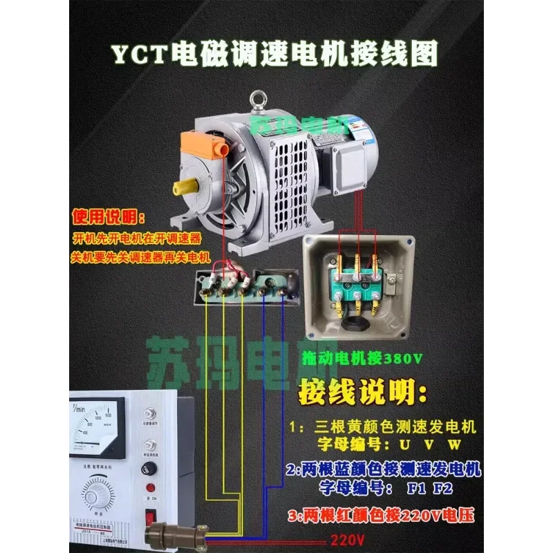 

YCT electromagnetic speed control motor 380v three-phase asynchronous motor slip reduction motor 0.75/1.5/2.2kw