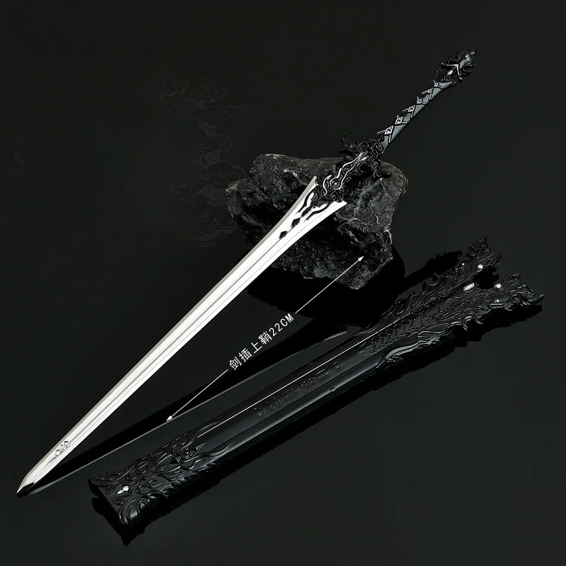 22cm JX3 Online Game Peripheral Legendary Evil-Subduing Sword Sheathed Decorative Swords Metal Knife Toy Gifts Collections