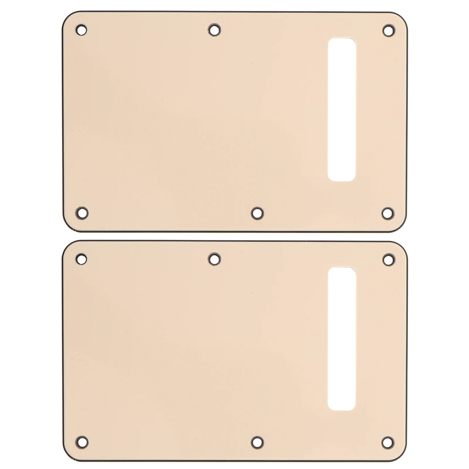 

2Pcs Electric Guitar Backplate with 6 Holes - Rounded Edge Tremolo Cavity Cover - Scratch Resistant Protector for Guitar