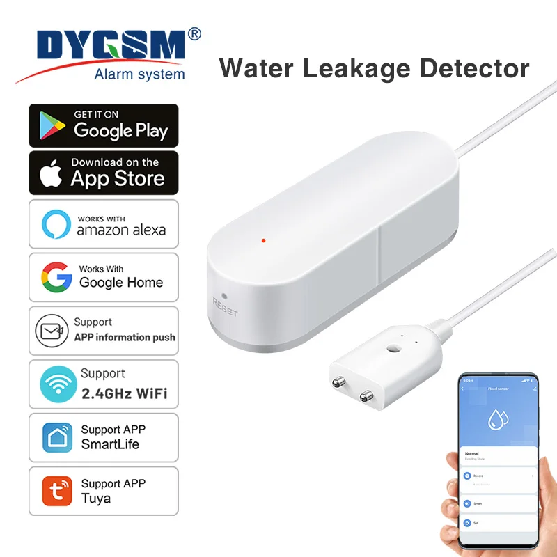 

Датчик утечки воды Tuya с Wi-Fi и Alexa Google