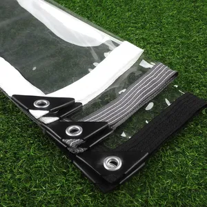 غطاء قماش القنب PVC الشفاف للشرفة ، قماش مشمع شفاف بنسبة 99.9٪ ، شاشة سياج مقاومة للرياح ومقاومة للماء ، قماش مقاوم للمطر أفضل 8 قماش مشمع مبيعا للشرفات - No3