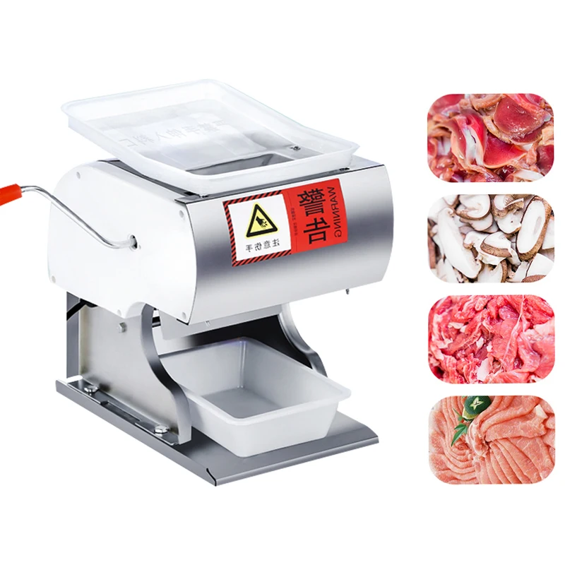 الفولاذ المقاوم للصدأ الكهربائية آلة تقطيع اللحوم التجارية متعددة الوظائف جهاز تقطيع اللحم إلى شرائح قاطع لحوم تقطيع 220 فولت 550 واط 1 قطعة