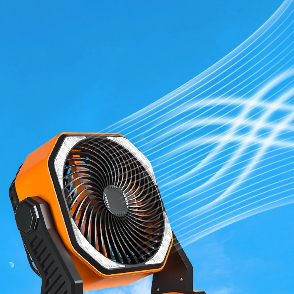 Camping Fan Portable Fan with Led Light USB Fan with Timer and Hook for Tent Rv Emergency Stop Station Workbench