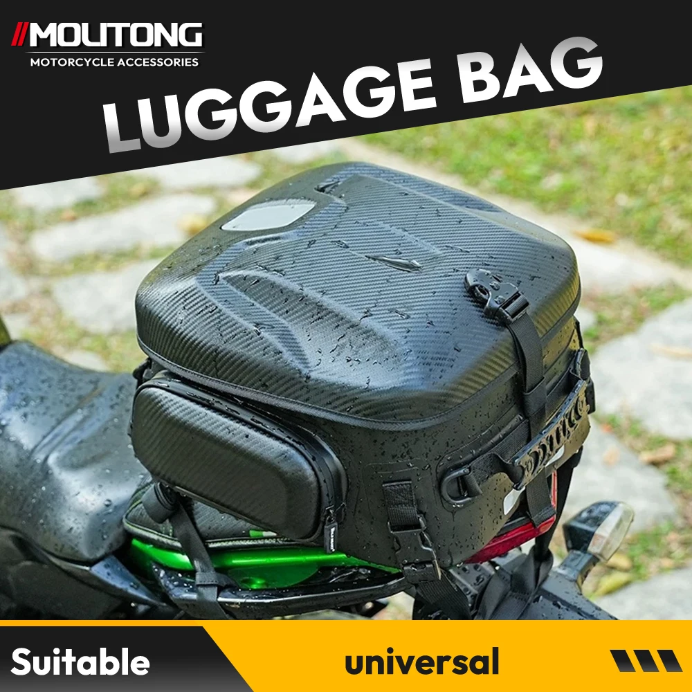 Motorcycle Waterproof Helmet Bag Hard Shell Backpack Motorbike Rear Tail Bag Riding Travel Luggage