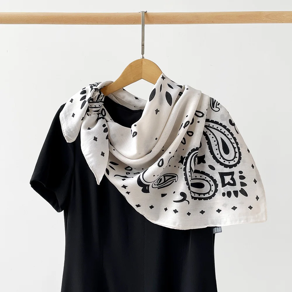 

Summer cashew silk scarf high-end European and American simple fashion print 90 large square scarf women's scarf workplace match