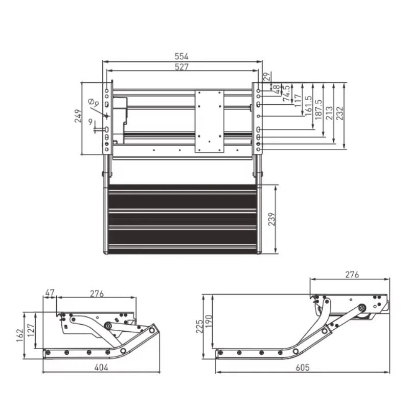

Hot Sale Best Selling RV Folding Step Electric Single Trailer Step High Strength Aluminum Alloy Camping Step of China