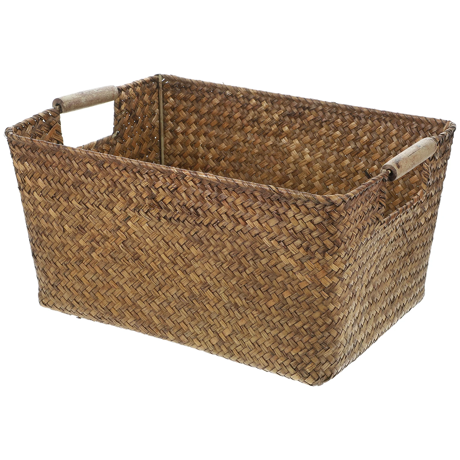 Bamboo Woven Storage Basket Seagrass Desktop Organizer Home Office Bedroom Sundry Box Multifunctional Household
