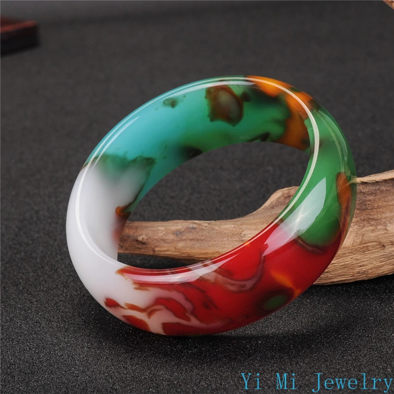 Natural Hetian Jade Outer Mongolia Colored Jade Bracelet Ladies Fashion Jade Bracelet Jewelry Bangles for Women Jewelry