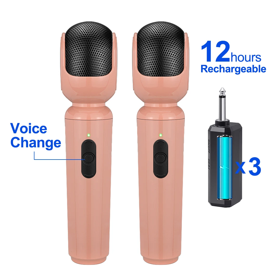 

Home Karaoke Professional Handheld Microphone Voice Changer Wireless Microphone with Rechargeable Battery Mic for Karaoke