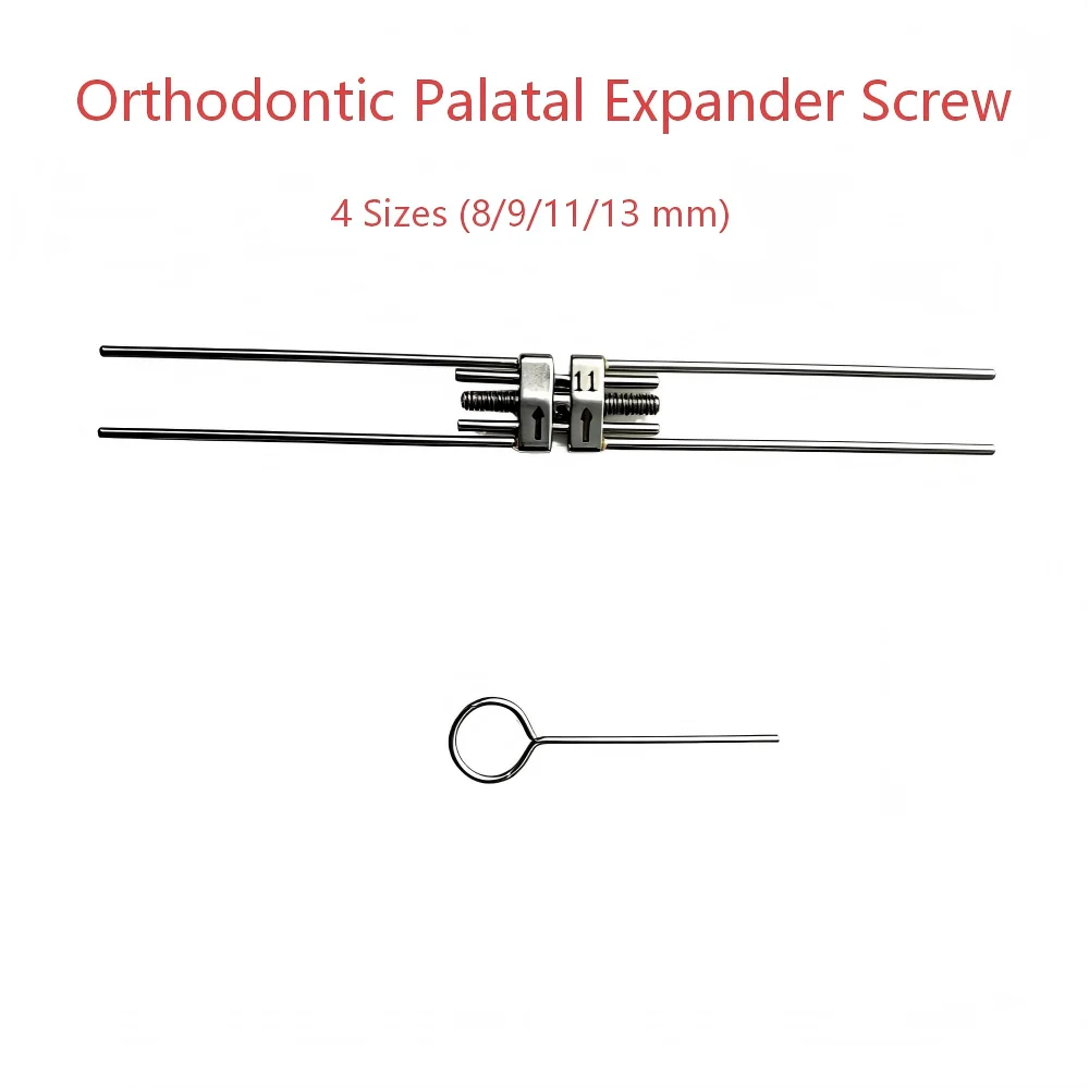 Orthodontic Palatal Expander Screw – 4 Sizes (8/9/11/13mm), Stainless Steel Rapid Maxillary Expansion Tool for RME Adjustment