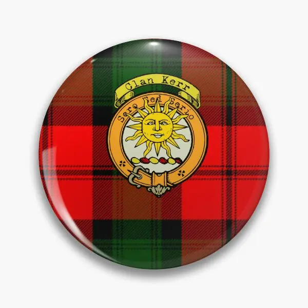 Kerr Scottish Tartan And Crest  Soft Button Pin Creative Lapel Pin Funny Badge Cute Jewelry Gift Metal Hat Collar Decor Lover