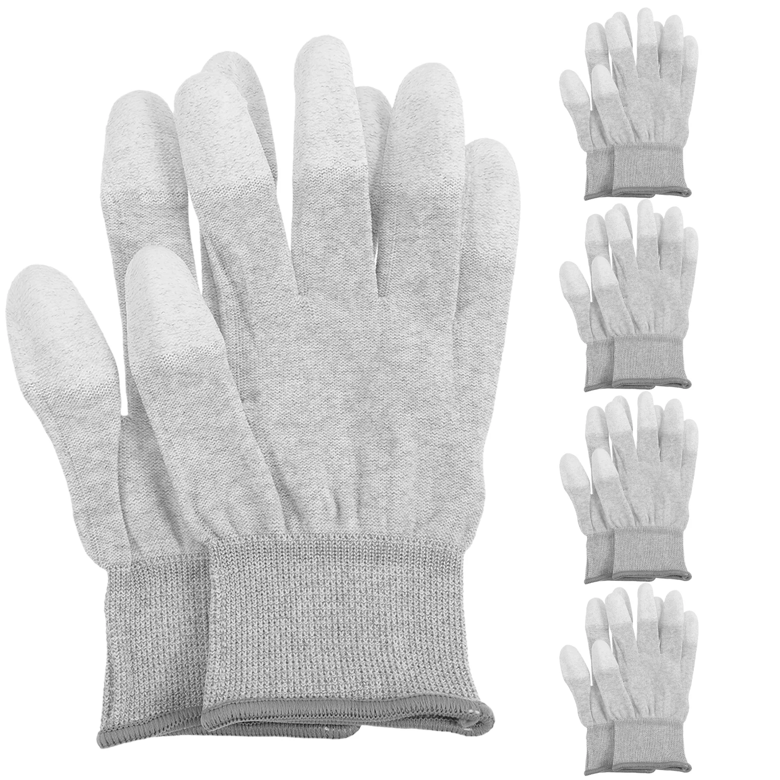 5 Pairs Anti-static Gloves The Mitten Working Fingertip Protective Workers Carbon Fiber Coated