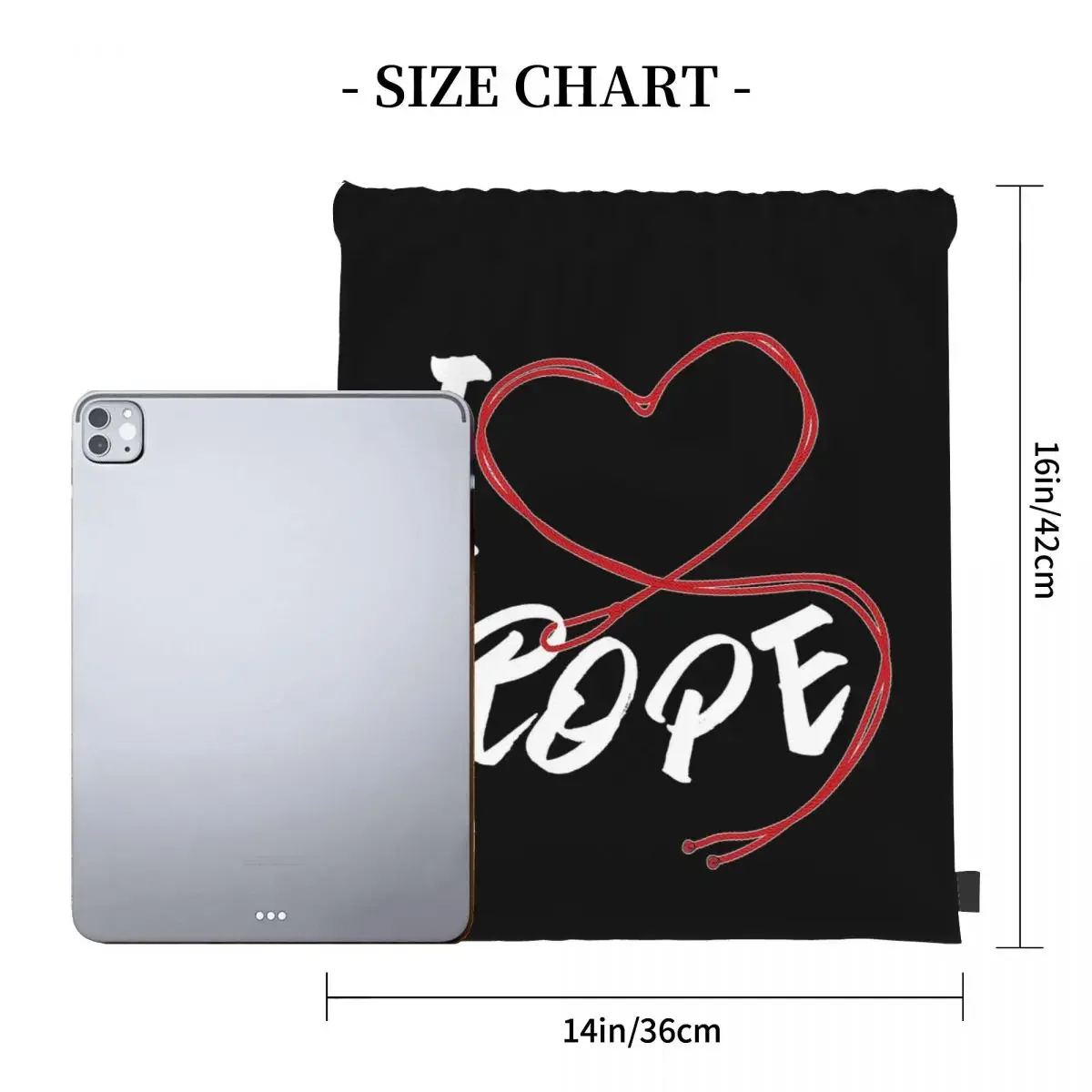 I Heart Rope - I Love Rope Bondage Backpacks Drawstring Bags Drawstring Bundle Pocket Sports Bag BookBag For Travel Students