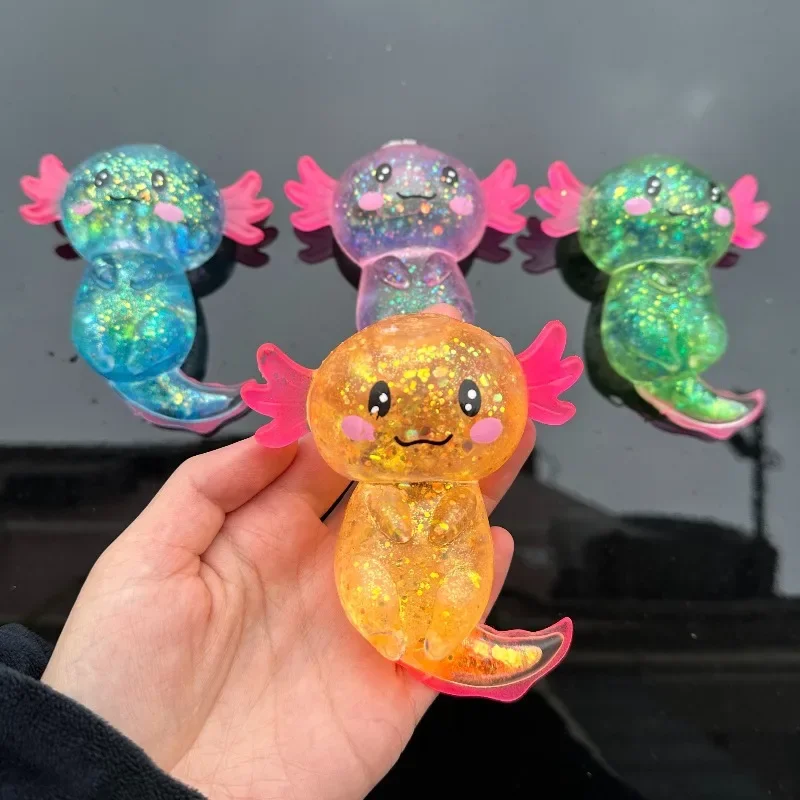 Colorful Axolotl Squishy Fidget Toy Stress Relief Sensory Gift_voghion.com