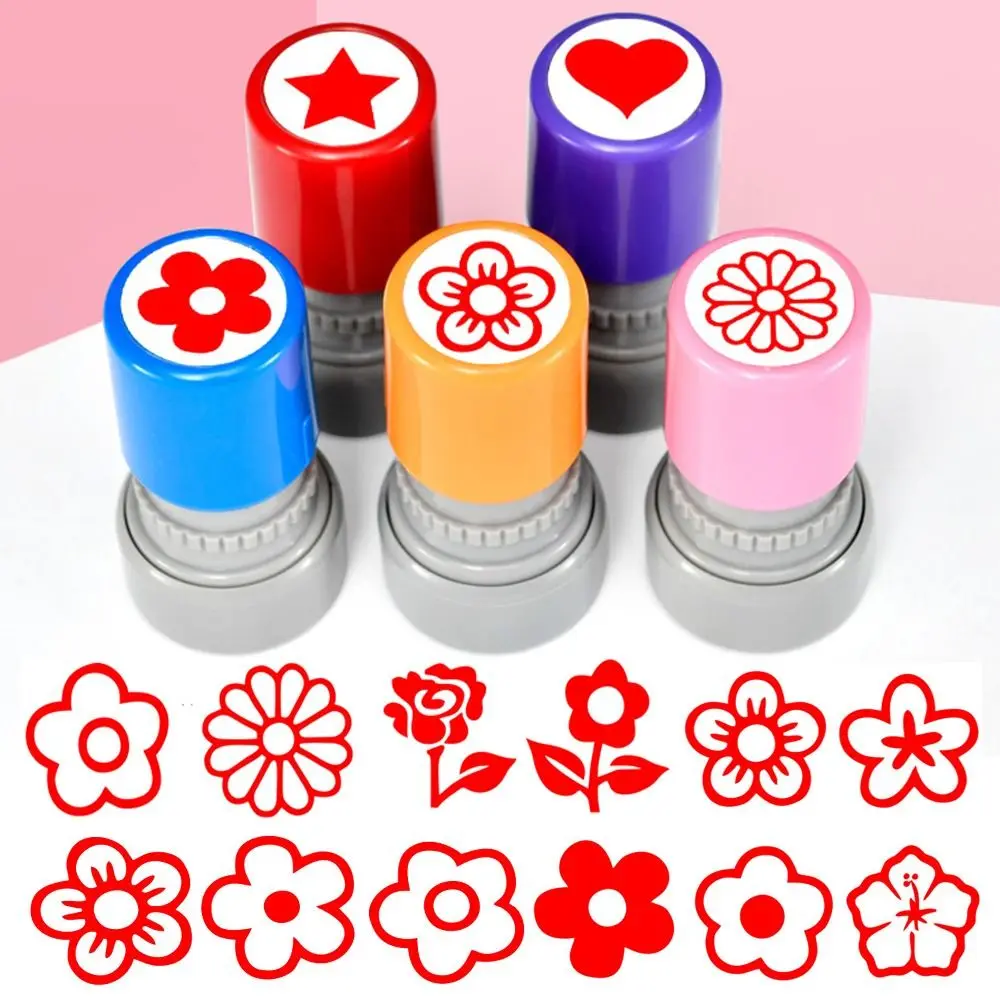 Belohnungen für Studenten, Blumenstempel, selbstfärbend, positive Bewertung, Sternbewertung, Stempel, ermutigendes DIY-Zeichenspielzeug