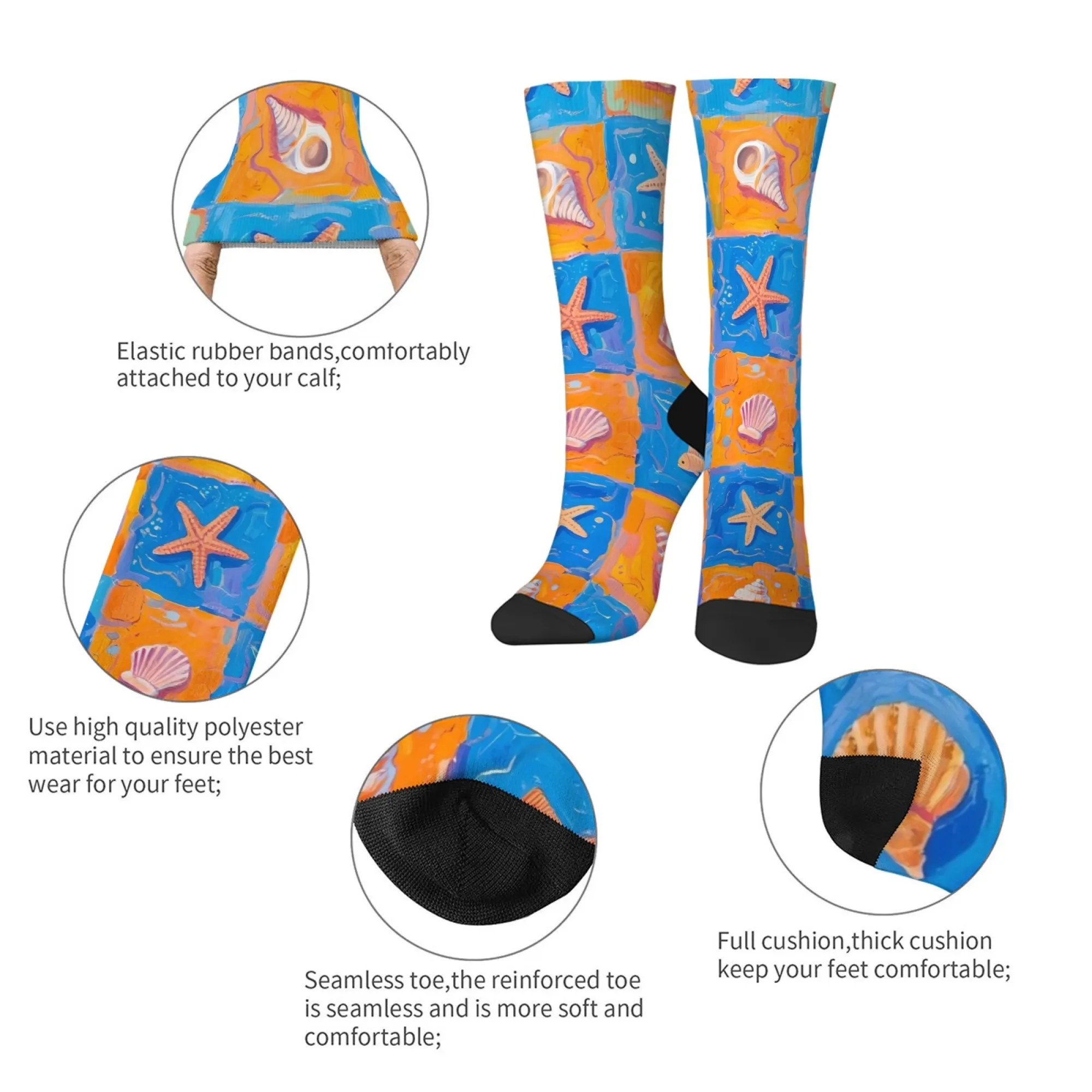 المحيط تحت عنوان النفط اللوحة الفن الجوارب الرجعية موضة الرجال الجوارب تنفس عدم الانزلاق في الهواء الطلق جوارب رياضية غير رسمية الجدة هدية حفلة #5