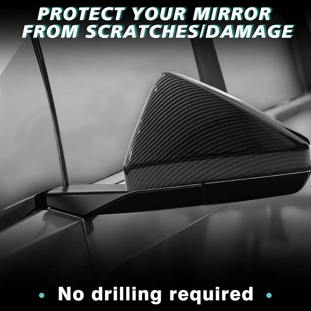 For Tesla Cybertruck 2024 Door Side Rearview Mirror Sun Direct Covers Caps Cover Add-on Protection Protection Auto Accessor Y3F7