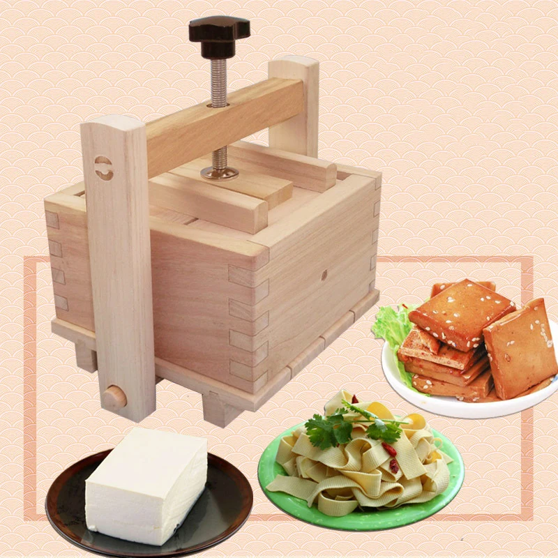 DIY Wooden Tofu Press Mold Set Homemade Cheese Tofu Mold Soja Curd Tofu Fazendo Molde Acessórios Cozinha Cozinhar Ferramenta