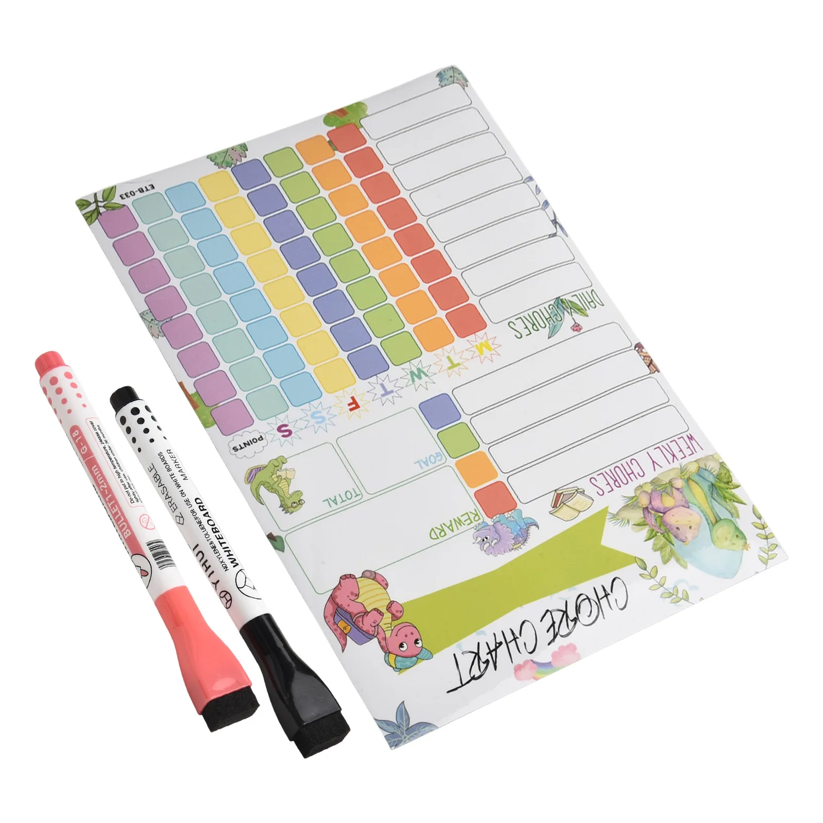 ابق منظمًا مع مخطط أسبوعي مغناطيسي، لمسة نهائية مسح جاف ممتازة، دعم مغناطيسي بالكامل لوضع آمن على الثلاجة #2