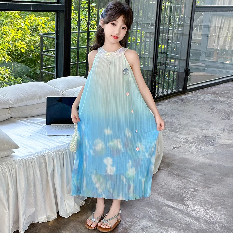 2024 new summer girls' beach holiday dress loose and comfortable skirt fluffy skirt exotic girls party Joker Princess dress