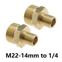 Pressure Washer Adapter M22 x 1.5 Male Thread to G1/4 Inch Male Connector Brass Coupling Reducer Hose Connector Adapter for Hose
