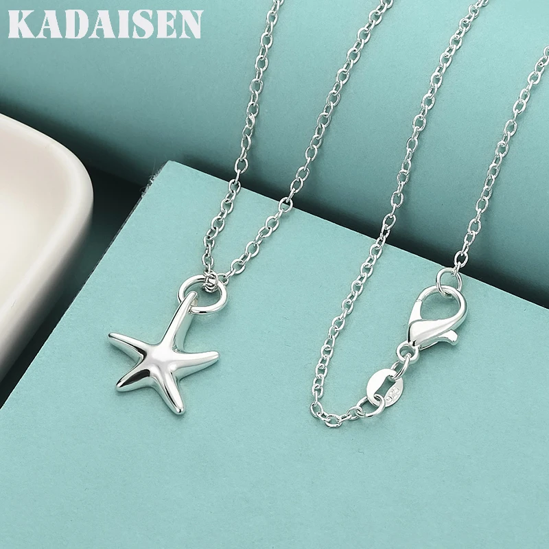 925 Sterling Silver Star 16/18/20/22/24/26/28/30 Inch Pendant Necklace For Women Jewelry Wedding Fashion Charm Gift