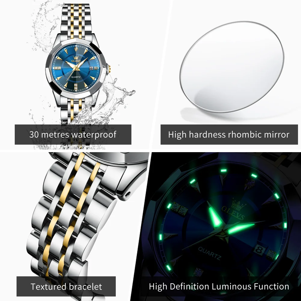 OLEVS موضة ساعات نسائية السيدات ساعة كوارتز أنثى ساعة اليد عادية سيدة ساعة نسائية ساعة Relogio Feminino ساعات جديدة