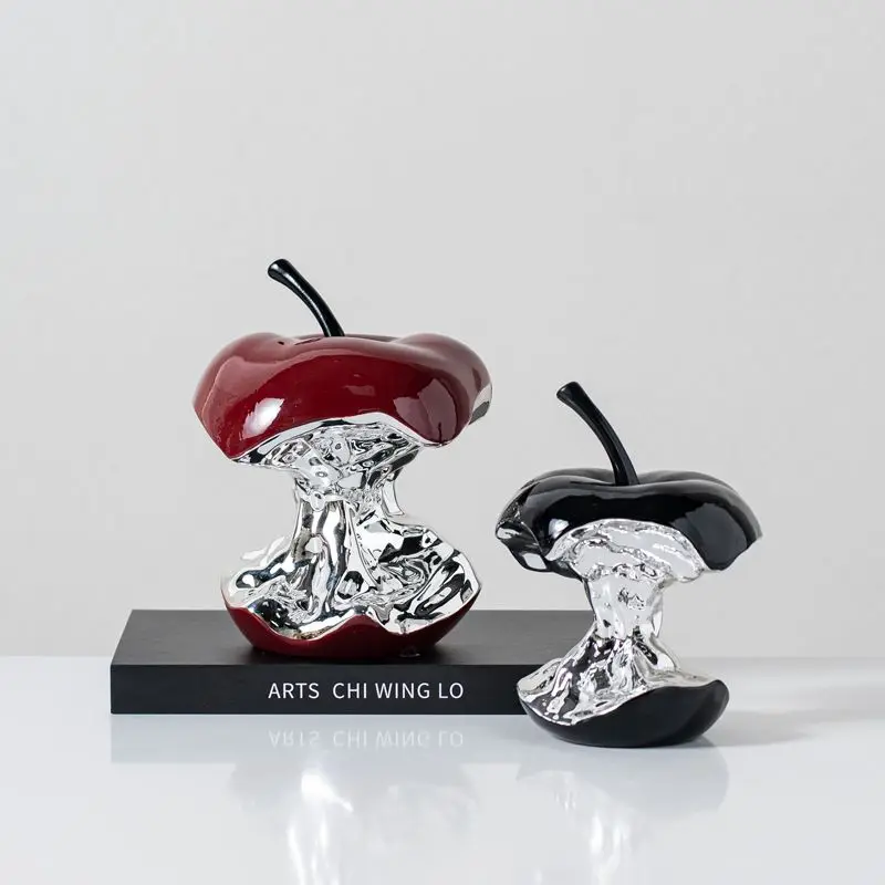 

Modern Art Apple Decor - Minimalist Sculpture for Living Room, Wine Cabinet & Entryway Display