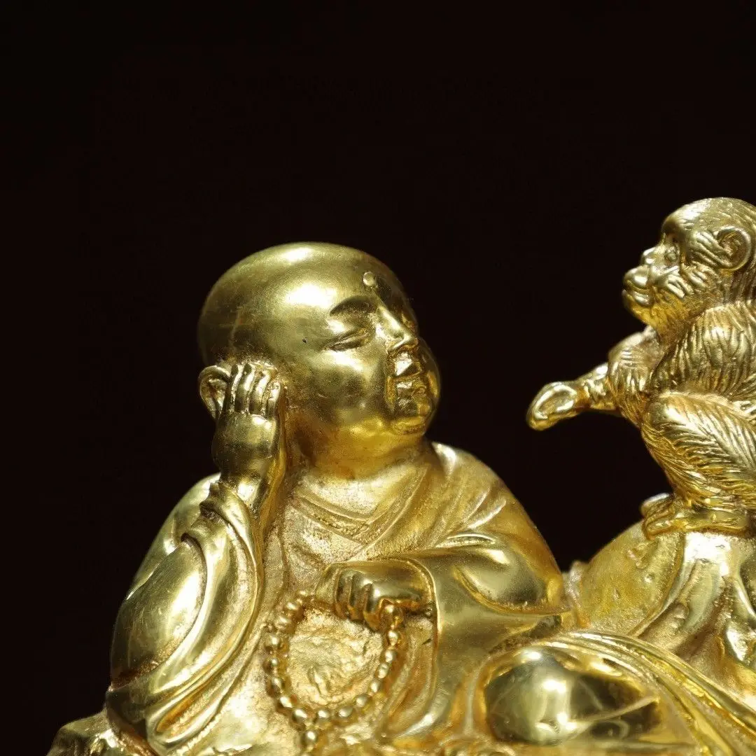 Monkey and novice monk buddha Ornament Decoration Tea Pet Figurines Desk Decor Accessories