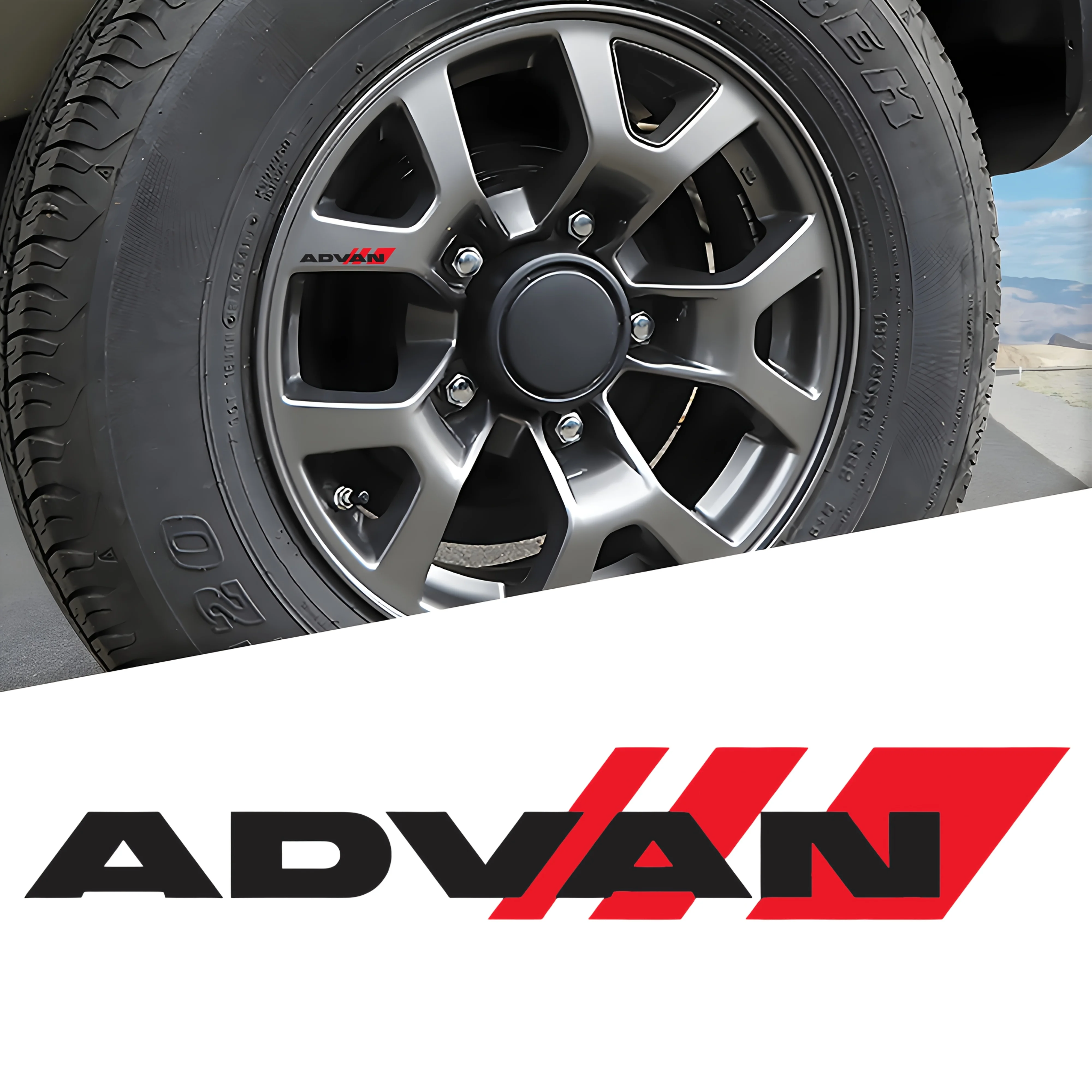 ADVAN سباق عجلة حافة ملصقات مصورة 4 قطعة PVC شعار السيارة شارة السيارات الخارجية ضبط اكسسوارات الديكور مقاوم للماء