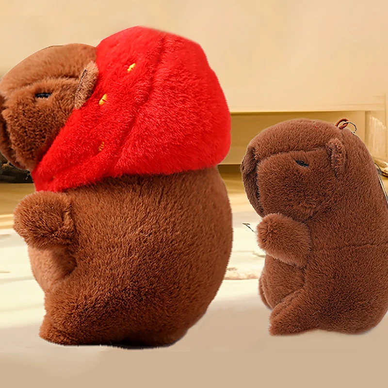 Creative Cute Capybara Plush Keychain Soft Stuffed Animal Doll Keyring Car Charms Backpack Pendant Decoration Accessories Gifts