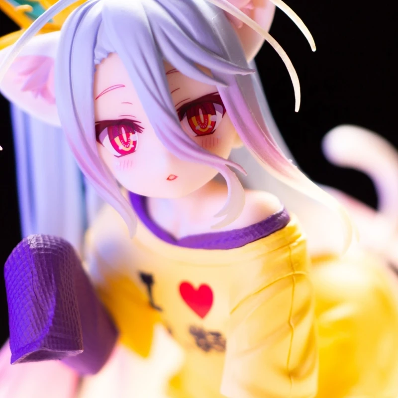 Taito Original Echte No Game No Life Zero Shiro Desktop Niedliche Figur Nekomimi T-Shirt Version Erneuerung 13cm Modell Spielzeug Geschenk Auf Lager