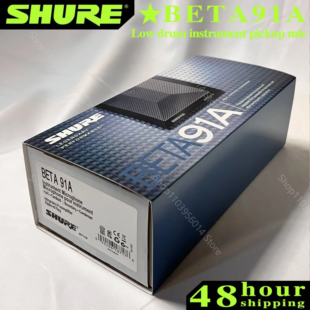 Shure beta 91aベースドラム楽器コンデンサー、境界マイク、低周波ピックアップに適しています、マイク、オリジナル