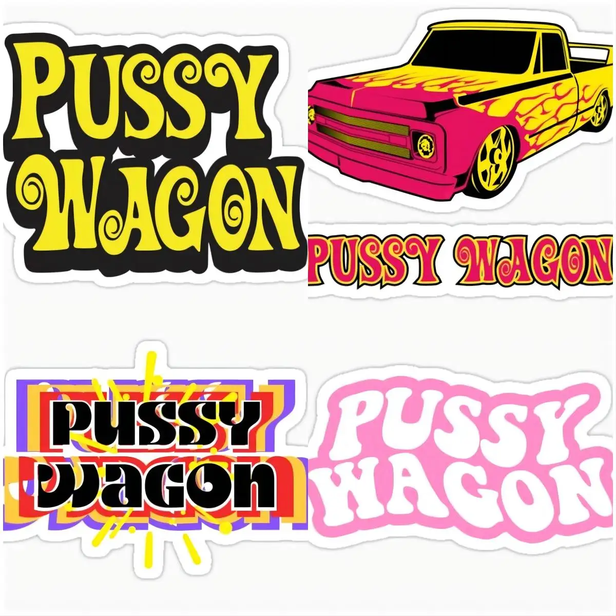 Pussy Wagon Sticker Decal Funny Vinyl Car Bumper