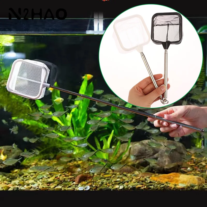 Fishing Landing Net Rustproof Corrosion Resistant Portable Stainless Steel Telescopic Fishing-Net Fish Tank Aquarium Accessories