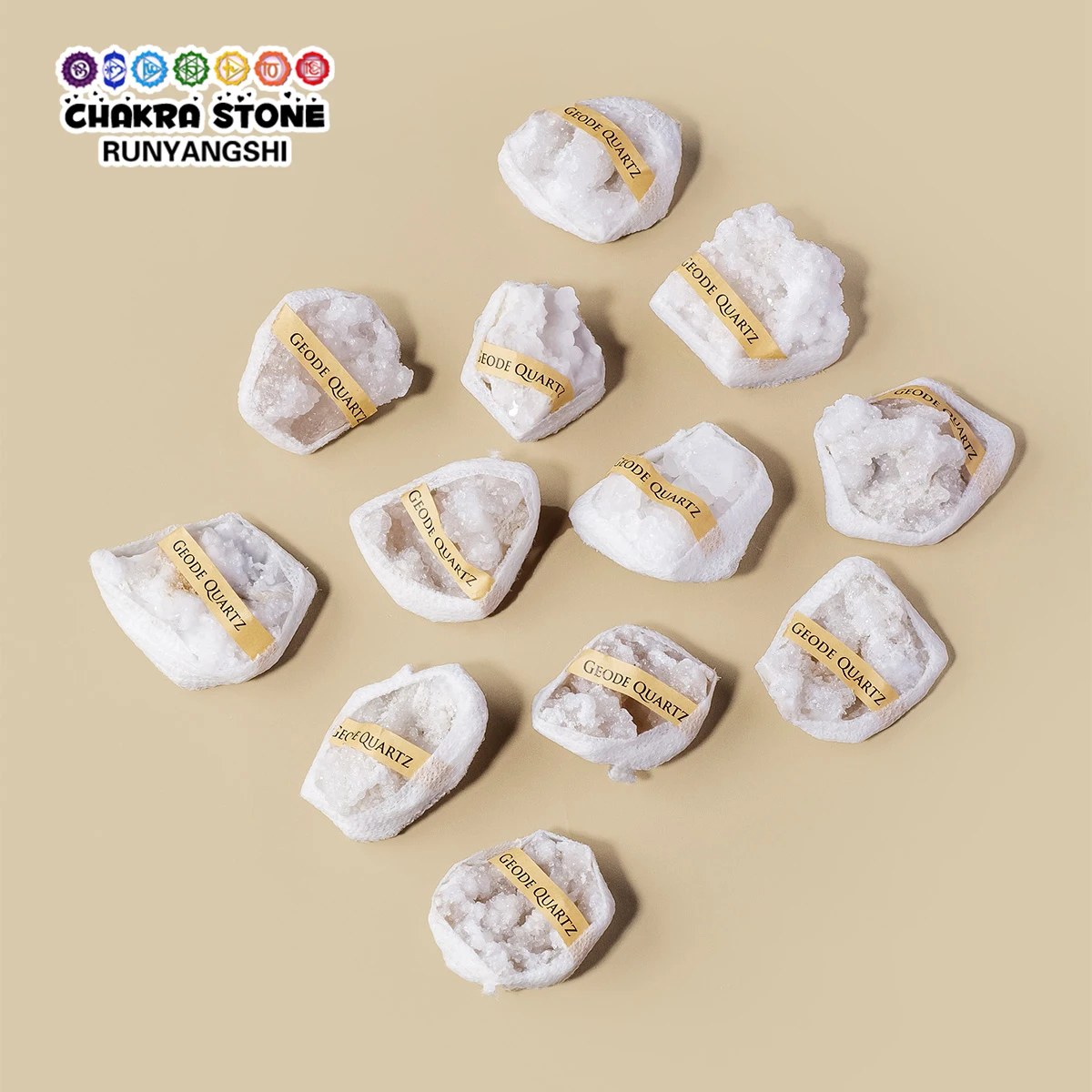 5pcs Natural Rough Crystal Mineral Specimen, White Agate Geode Specimen, Kids Popular Science & Teaching Material, Holiday Gift