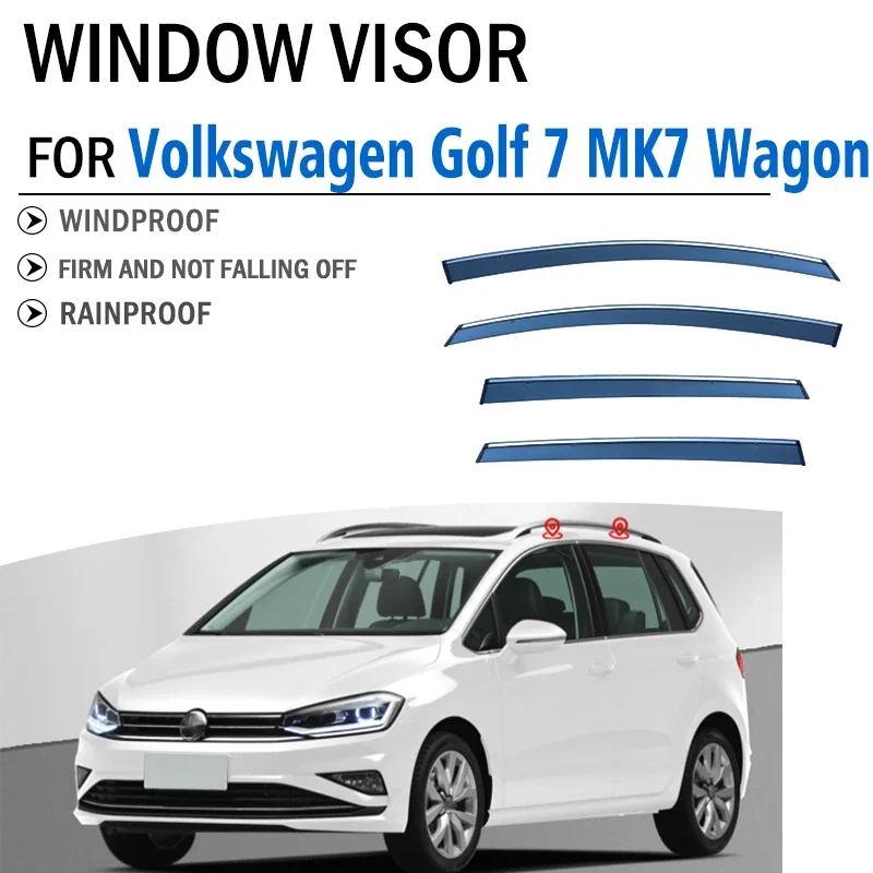 

Car Accessories FOR Volkswagen VW Golf 7 MK7 Wagon Car Window Trim Shelters Vent Shades Sun Rain Guard Deflector Cover Shield