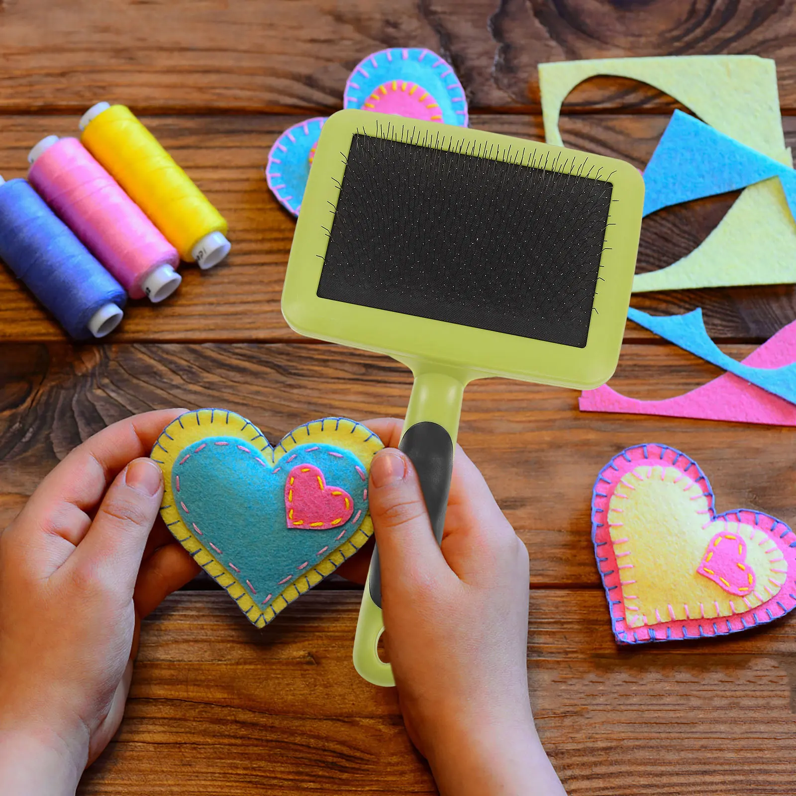 

2Pcs Plastic Wool Felting Brush Beginner Friendly Hand Carder for Various Crafting Needs Needle Felting Tools Crafting Tools