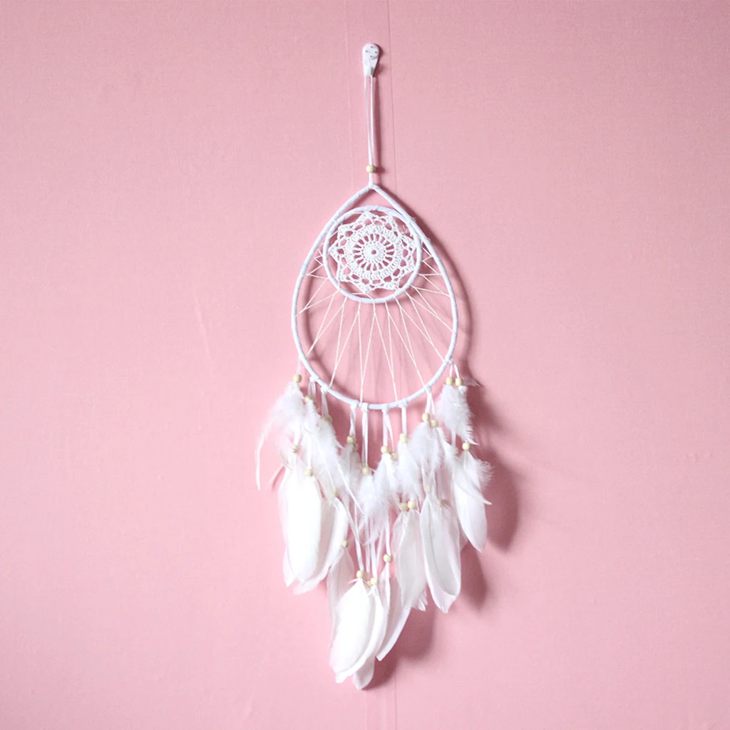 Fresh with Feathers Drop Shape Handmade Wall Hanging Ornaments