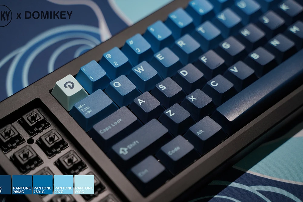 Domikey X iNKY Silent Sea Cherry Profile keycaps for mx stem