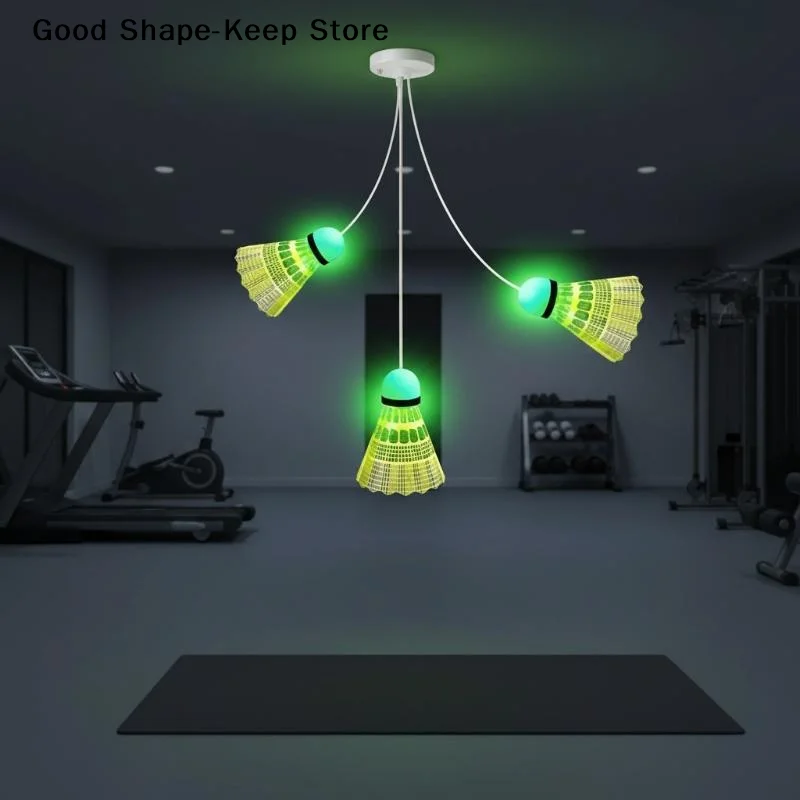 dailyHanging Badminton Trainer Luminous Glow Design No Ball Picking Needed Lightweight Portable Training Tool for Travel